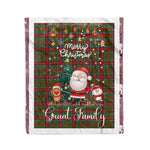 Personalized Gift Tartan Plaid Blanket Clan Grant of Monymusk With Funny Santa Snowman Reindeer Merry Christmas Fleece Blanket, Christmas Blanket, Plaid Blanket, Tartan Blanket,Scottish Blanket