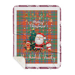 Personalized Gift Tartan Plaid Blanket Clan MacKintosh Ancient With Funny Santa Snowman Reindeer Merry Christmas Gift Sherpa Blanket, blue plaid sherpa blanket,blue tartan sherpa blanket,Buchan,buffalo plaid sherpa blanket,christmas sherpa blanket,Christmas Throw Blanket
