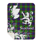 Sherpa Blanket - Tartan Blanket Thistle and Lion Scottish Clan Durie Plaid Blanket, plaid sherpa blanket queen,purple sherpa blanket,queen sherpa blanket,queen size sherpa blanket,red sherpa blanket,scottish tartan blankets,sherpa blanket,sherpa christmas blanket