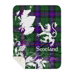 Sherpa Blanket - Tartan Blanket Thistle and Lion Scottish Clan Armstrong Plaid Blanket, plaid sherpa blanket queen,purple sherpa blanket,queen sherpa blanket,queen size sherpa blanket,red sherpa blanket,scottish tartan blankets,sherpa blanket,sherpa christmas blanket