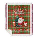 Personalized Gift Tartan Plaid Blanket Clan MacDougall of Lochcarron With Funny Santa Snowman Reindeer Merry Christmas Gift Sherpa Blanket, blue plaid sherpa blanket,blue tartan sherpa blanket,Buchan,buffalo plaid sherpa blanket,christmas sherpa blanket,Christmas Throw Blanket