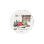 Scotstee Shop - Personalize Name Family New Home For The Holidays Christmas Vintage Red Truck New Home Ceramic Ornament