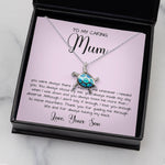 Gift For Mom From Son To My Caring Mum Necklace, Gift For Mother's Day Jewelry Sea Turtle Necklace