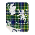 Sherpa Blanket - Tartan Blanket Thistle and Lion Scottish Clan MacKellar Plaid Blanket, plaid sherpa blanket queen,purple sherpa blanket,queen sherpa blanket,queen size sherpa blanket,red sherpa blanket,scottish tartan blankets,sherpa blanket,sherpa christmas blanket