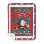 Personalized Gift Tartan Plaid Blanket Clan Sinclair Ancient With Funny Santa Snowman Reindeer Merry Christmas Gift Sherpa Blanket, blue plaid sherpa blanket,blue tartan sherpa blanket,Buchan,buffalo plaid sherpa blanket,christmas sherpa blanket,Christmas Throw Blanket