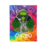 Scotstee Shop - Scotstee Shop Blanket Alien Weed Grower Tie Dye Rainbow Hippie Fleece Blanket