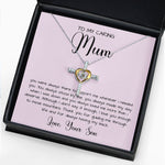 Gift For Mom From Son To My Caring Mum Necklace, Gift For Mother's Day Jewelry, Mother's Day Cross Necklace