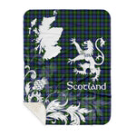 Sherpa Blanket - Tartan Blanket Thistle and Lion Scottish Clan Baillie Hunting Plaid Blanket, plaid sherpa blanket queen,purple sherpa blanket,queen sherpa blanket,queen size sherpa blanket,red sherpa blanket,scottish tartan blankets,sherpa blanket,sherpa christmas blanket