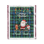 Personalized Gift Tartan Plaid Blanket Clan Mouat With Funny Santa Snowman Reindeer Merry Christmas Fleece Blanket, Home Living Room, Plaid Blanket, Tartan Blanket, Scottish Blanket, Buffalo fleece blanket, Christmas Blanket