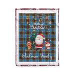 Personalized Gift Tartan Plaid Blanket Clan Anderson With Funny Santa Snowman Reindeer Merry Christmas Fleece Blanket, Home Living Room, Plaid Blanket, Tartan Blanket, Scottish Blanket, Buffalo fleece blanket, Christmas Blanket