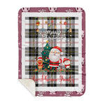 Personalized Gift Tartan Plaid Blanket Clan MacPherson Modern With Funny Santa Snowman Reindeer Merry Christmas Gift Sherpa Blanket, blue plaid sherpa blanket,blue tartan sherpa blanket,Buchan,buffalo plaid sherpa blanket,christmas sherpa blanket,Christmas Throw Blanket