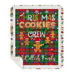 Personalized Gift Tartan Plaid Blanket Clan McCulloch With Christmas Cookie Baking Crew Christmas Gift Sherpa Blanket, tartan sherpa blanket,buffalo plaid sherpa blanket,christmas sherpa blanket,Christmas Throw Blanket,green plaid sherpa blanket,green sherpa blanket