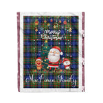 Personalized Gift Tartan Plaid Blanket Clan MacLaren With Funny Santa Snowman Reindeer Merry Christmas Fleece Blanket, Home Living Room, Plaid Blanket, Tartan Blanket, Scottish Blanket, Buffalo fleece blanket, Christmas Blanket