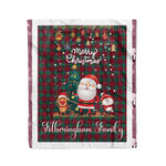Personalized Gift Tartan Plaid Blanket Clan Fotheringham With Funny Santa Snowman Reindeer Merry Christmas Fleece Blanket, Christmas Blanket, Plaid Blanket, Tartan Blanket,Scottish Blanket