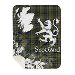 Sherpa Blanket - Tartan Blanket Thistle and Lion Scottish Clan Davidson Tulloch Dress Plaid Blanket, plaid sherpa blanket queen,purple sherpa blanket,queen sherpa blanket,queen size sherpa blanket,red sherpa blanket,scottish tartan blankets,sherpa blanket,sherpa christmas blanket