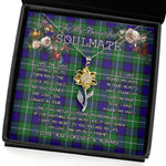 To My Beautiful Soulmate Sunflower Necklace In Your Eyes I Have Found My Home Clan Alexander Tartan Jewelry For Girlfriend, Tartan Sunflower Pendant Necklace, Scottish Tartan Jewelry, valentine necklace, necklace girlfriend, necklace for wife, cute necklaces for girlfriend, jewelry for girlfriend, to my soulmate necklace, to my future wife necklace