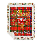 Personalized Gift Tartan Plaid Blanket Clan Monypenny With Christmas Cookie Baking Crew Christmas Gift Sherpa Blanket, tartan sherpa blanket,buffalo plaid sherpa blanket,christmas sherpa blanket,Christmas Throw Blanket,green plaid sherpa blanket,green sherpa blanket