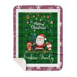 Personalized Gift Tartan Plaid Blanket Clan Erskine Hunting With Funny Santa Snowman Reindeer Merry Christmas Gift Sherpa Blanket, blue plaid sherpa blanket,blue tartan sherpa blanket,Buchan,buffalo plaid sherpa blanket,christmas sherpa blanket,Christmas Throw Blanket