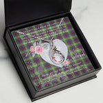 Rising Phoenix Necklace - Valentine Necklace Clan Clephane Tartan Gift for Girlfriend, Gift for My Wife Rising Phoenix Necklace