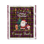 Personalized Gift Tartan Plaid Blanket Clan Carnegie Modern With Funny Santa Snowman Reindeer Merry Christmas Fleece Blanket, Home Living Room, Plaid Blanket, Tartan Blanket, Scottish Blanket, Buffalo fleece blanket, Christmas Blanket