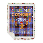 Personalized Gift Tartan Plaid Blanket Clan Rutherford With Christmas Cookie Baking Crew Christmas Gift Sherpa Blanket, tartan sherpa blanket,buffalo plaid sherpa blanket,christmas sherpa blanket,Christmas Throw Blanket,green plaid sherpa blanket,green sherpa blanket