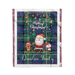 Personalized Gift Tartan Plaid Blanket Clan Davidson Of Tulloch With Funny Santa Snowman Reindeer Merry Christmas Fleece Blanket, Home Living Room, Plaid Blanket, Tartan Blanket, Scottish Blanket, Buffalo fleece blanket, Christmas Blanket