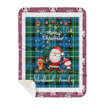 Personalized Gift Tartan Plaid Blanket Clan Arbuthnott Hunting With Funny Santa Snowman Reindeer Merry Christmas Gift Sherpa Blanket, blue plaid sherpa blanket,blue tartan sherpa blanket,Buchan,buffalo plaid sherpa blanket,christmas sherpa blanket,Christmas Throw Blanket