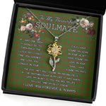 To My Beautiful Soulmate Sunflower Necklace In Your Eyes I Have Found My Home Clan MacAlister Hunting Tartan Jewelry For Girlfriend, Tartan Sunflower Pendant Necklace, Scottish Tartan Jewelry, valentine necklace, necklace girlfriend, necklace for wife, cute necklaces for girlfriend, jewelry for girlfriend, to my soulmate necklace, to my future wife necklace