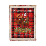 Personalized Gift Plaid Tartan Blanket Clan MacLan With Moose Lover Xmas Gift Santa Riding Christmas Fleece Blanket