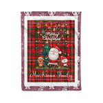 Personalized Gift Tartan Plaid Blanket Clan MacKinnon With Funny Santa Snowman Reindeer Merry Christmas Fleece Blanket, Home Living Room, Plaid Blanket, Tartan Blanket, Scottish Blanket, Buffalo fleece blanket, Christmas Blanket