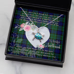 Sea Turtle Necklace Gift for My Beautiful Girlfriend Valentines Necklace Clan MacCallum Tartan Blue Turtle Necklace