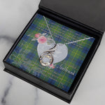 Rising Phoenix Necklace - Valentine Necklace Clan Johnston Ancient Tartan Gift for Girlfriend, Gift for My Wife Rising Phoenix Necklace