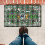 Doormat - Welcome Mat Scottish Clan Badge Craig Tartan Door Mat, Plaid Doormat With Thistle and Two Lion Scottish