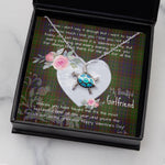 Sea Turtle Necklace Gift for My Beautiful Girlfriend Valentines Necklace Clan Cunningham Hunting Tartan Blue Turtle Necklace