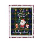 Personalized Gift Tartan Plaid Blanket Clan Dundas With Funny Santa Snowman Reindeer Merry Christmas Fleece Blanket, Home Living Room, Plaid Blanket, Tartan Blanket, Scottish Blanket, Buffalo fleece blanket, Christmas Blanket