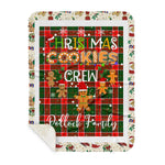 Personalized Gift Tartan Plaid Blanket Clan Pollock With Christmas Cookie Baking Crew Christmas Gift Sherpa Blanket, tartan sherpa blanket,buffalo plaid sherpa blanket,christmas sherpa blanket,Christmas Throw Blanket,green plaid sherpa blanket,green sherpa blanket