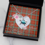 Sea Turtle Necklace Gift for My Beautiful Girlfriend Valentines Necklace Clan Morrison Red Ancient Tartan Blue Turtle Necklace