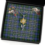 To My Beautiful Soulmate Sunflower Necklace In Your Eyes I Have Found My Home Clan Baird Tartan Jewelry For Girlfriend, Tartan Sunflower Pendant Necklace, Scottish Tartan Jewelry, valentine necklace, necklace girlfriend, necklace for wife, cute necklaces for girlfriend, jewelry for girlfriend, to my soulmate necklace, to my future wife necklace