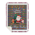 Personalized Gift Tartan Plaid Blanket Clan MacIntyre Ancient With Funny Santa Snowman Reindeer Merry Christmas Gift Sherpa Blanket, blue plaid sherpa blanket,blue tartan sherpa blanket,Buchan,buffalo plaid sherpa blanket,christmas sherpa blanket,Christmas Throw Blanket