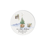 Scotstee Shop - Personalize Name Family First Christmas As Grandparents Watercolor Tree Ornament