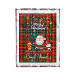 Personalized Gift Tartan Plaid Blanket Clan Boyd With Funny Santa Snowman Reindeer Merry Christmas Fleece Blanket, Home Living Room, Plaid Blanket, Tartan Blanket, Scottish Blanket, Buffalo fleece blanket, Christmas Blanket