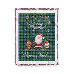 Personalized Gift Tartan Plaid Blanket Clan Murray of Atholl Ancient With Funny Santa Snowman Reindeer Merry Christmas Fleece Blanket, Home Living Room, Plaid Blanket, Tartan Blanket, Scottish Blanket, Buffalo fleece blanket, Christmas Blanket