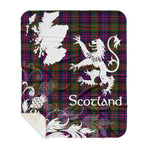 Sherpa Blanket - Tartan Blanket Thistle and Lion Scottish Clan MacDonald Modern Plaid Blanket, plaid sherpa blanket queen,purple sherpa blanket,queen sherpa blanket,queen size sherpa blanket,red sherpa blanket,scottish tartan blankets,sherpa blanket,sherpa christmas blanket