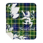 Sherpa Blanket - Tartan Blanket Thistle and Lion Scottish Clan MacKellar Plaid Blanket, plaid sherpa blanket queen,purple sherpa blanket,queen sherpa blanket,queen size sherpa blanket,red sherpa blanket,scottish tartan blankets,sherpa blanket,sherpa christmas blanket