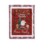 Personalized Gift Tartan Plaid Blanket Clan Heron With Funny Santa Snowman Reindeer Merry Christmas Fleece Blanket, Christmas Blanket, Plaid Blanket, Tartan Blanket,Scottish Blanket