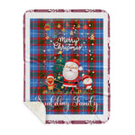 Personalized Gift Tartan Plaid Blanket Clan Spalding With Funny Santa Snowman Reindeer Merry Christmas Gift Sherpa Blanket, blue plaid sherpa blanket,blue tartan sherpa blanket,Buchan,buffalo plaid sherpa blanket,christmas sherpa blanket,Christmas Throw Blanket