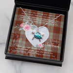 Sea Turtle Necklace Gift for My Beautiful Girlfriend Valentines Necklace Clan Davidson Dress Dancers Tartan Blue Turtle Necklace