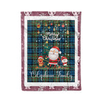 Personalized Gift Tartan Plaid Blanket Clan Colquhoun Ancient With Funny Santa Snowman Reindeer Merry Christmas Fleece Blanket, Home Living Room, Plaid Blanket, Tartan Blanket, Scottish Blanket, Buffalo fleece blanket, Christmas Blanket
