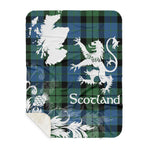 Sherpa Blanket - Tartan Blanket Thistle and Lion Scottish Clan MacKay Ancient Plaid Blanket, plaid sherpa blanket queen,purple sherpa blanket,queen sherpa blanket,queen size sherpa blanket,red sherpa blanket,scottish tartan blankets,sherpa blanket,sherpa christmas blanket