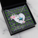 Sea Turtle Necklace Gift for My Beautiful Girlfriend Valentines Necklace Clan Farquharson Modern Tartan Blue Turtle Necklace